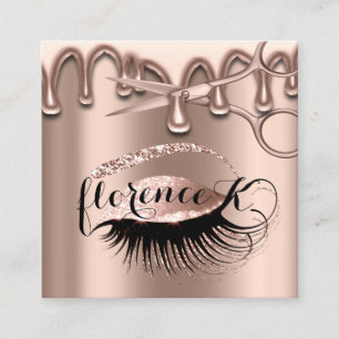 Hair Salon Hairdresser Brows Eyelashes Rose Modern Square Business Card
