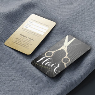 Hair Salon Hairstylist Appointment Gold Scissors Card
