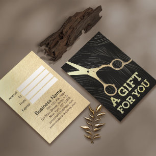 Hair Salon Hairstylist Gift Certificate Scissors