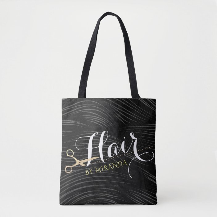 Hair Salon Hairstylist Modern Black Gold Scissors Tote Bag Zazzle Modern Black Gold Scissors Tote Bag