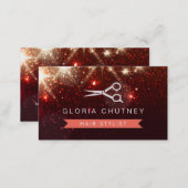 Hair Salon Hairstylist - Shiny Sparkly Glitter Business Card (Front/Back)