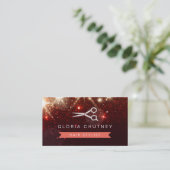 Hair Salon Hairstylist - Shiny Sparkly Glitter Business Card (Standing Front)