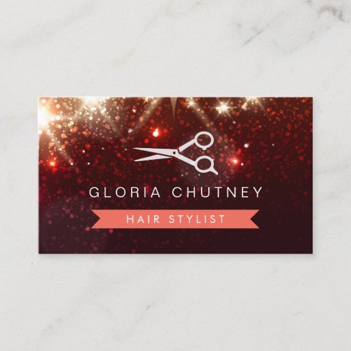 Customizable Hair Salon Hairstylist - Shiny Sparkly Glitter Business Card Templates