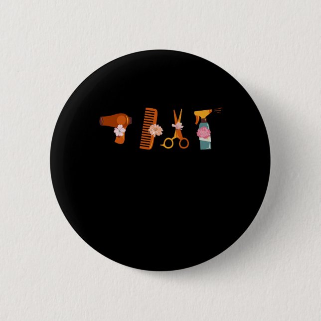 Hair Salon Items Hairdresser Tools Hair Stylist Gi Button (Front)