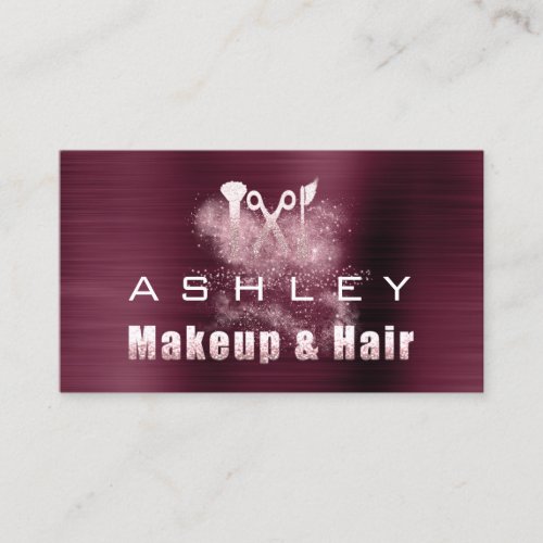 Hair Salon Makeup Artist Appointment Burgundy Business Card