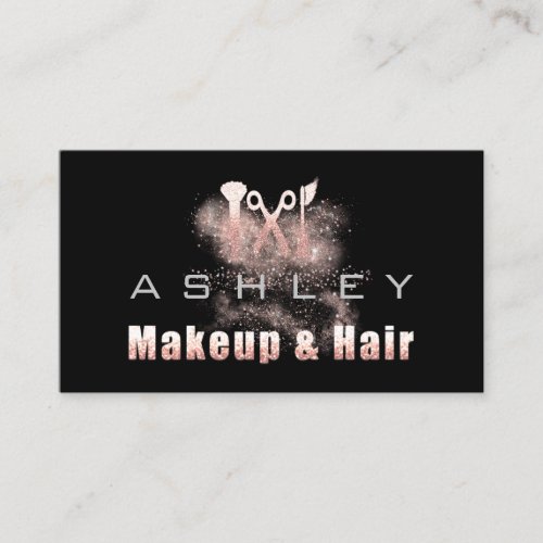 Hair Salon Makeup Artist Appointment Gray Rose Business Card