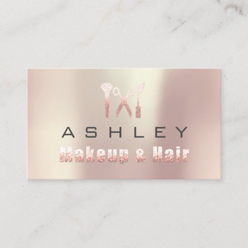 Hair Salon Makeup Artist Appointment Gray Rose Business Card