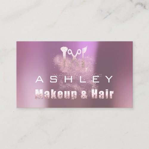 Hair Salon Makeup Artist Appointment Ombre Pink Business Card