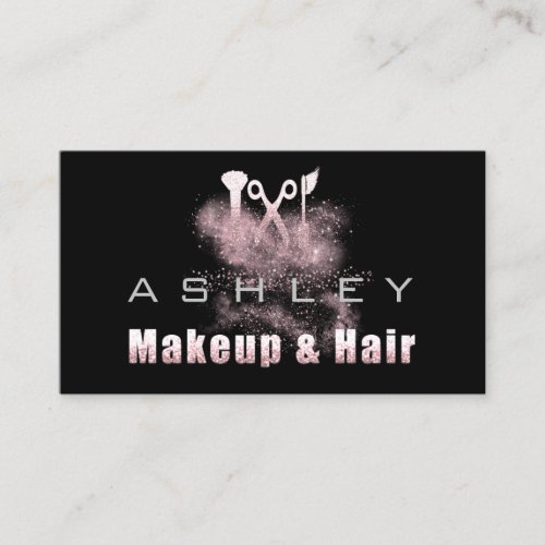 Hair Salon Makeup Artist Appointment Pink Gray Lux Business Card