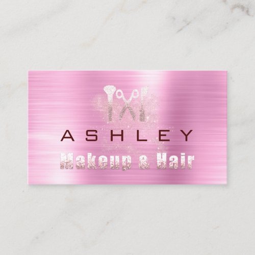 Hair Salon Makeup Artist Appointment Pink Maroon Business Card