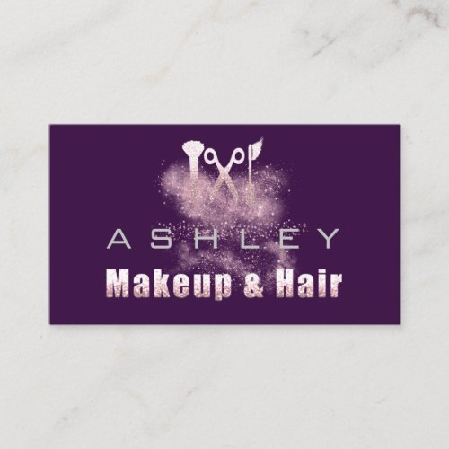 Hair Salon Makeup Artist Appointment Pink Purple Business Card