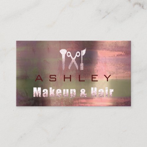 Hair Salon Makeup Artist Appointment Pink Rose Business Card