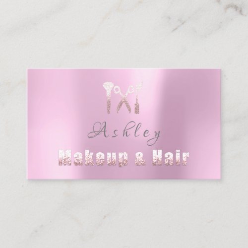 Hair Salon Makeup Artist Appointment Pink Rose Business Card