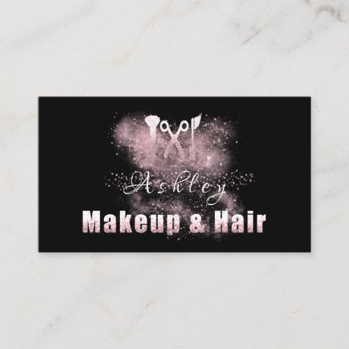 Hair Salon Makeup Artist Appointment Pink Spark Business Card
