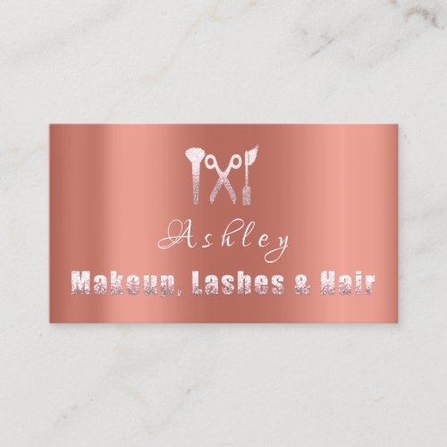 Hair Salon Makeup Lash Appointment Card Coppe Rose