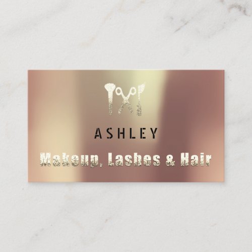 Hair Salon Makeup Lash Appointment Card Gold Coppe