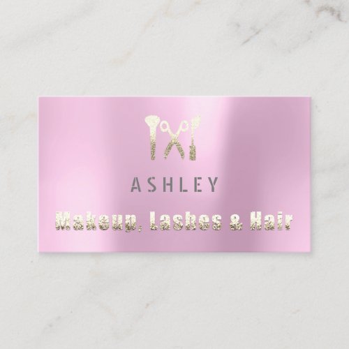 Hair Salon Makeup Lash Appointment Card Gray Pink