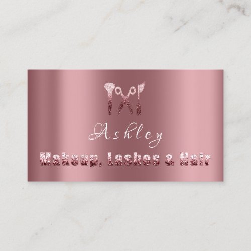 Hair Salon Makeup Lash Appointment Card Logo Rose