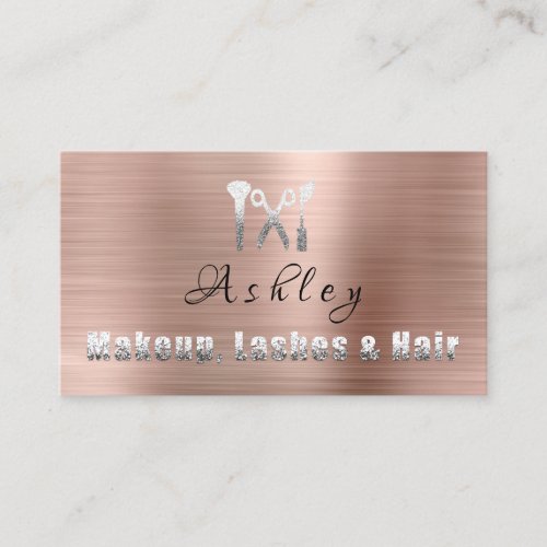 Hair Salon Makeup Lash Appointment Card Logo  Rose