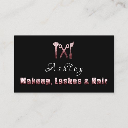 Hair Salon Makeup Lash Appointment Card Logo  Rose