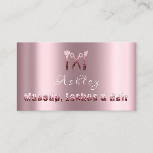 Hair Salon Makeup Lash Appointment Card Logo Rose