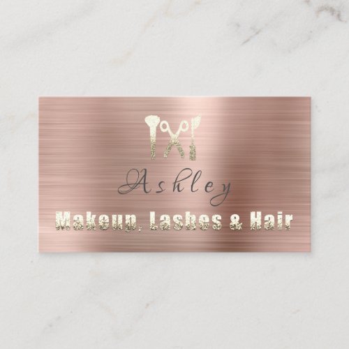 Hair Salon Makeup Lash Appointment Card Logo  Rose