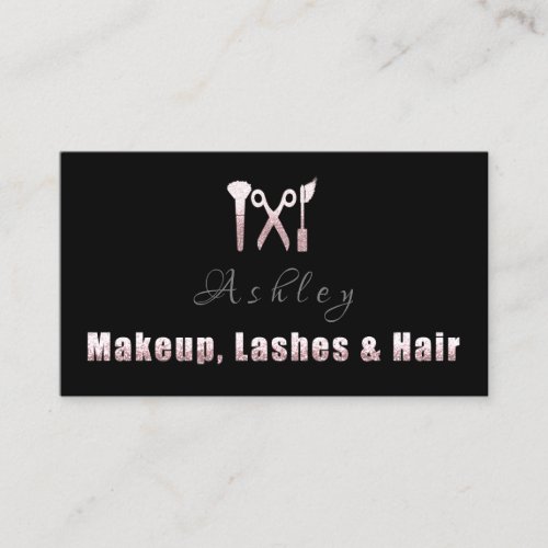 Hair Salon Makeup Lash Appointment Pink Glam Business Card