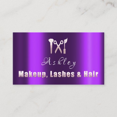 Hair Salon Makeup Lash Appointment Plum Rose Business Card