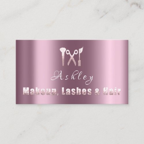 Hair Salon Makeup Lash Appointment Purple Rose Business Card