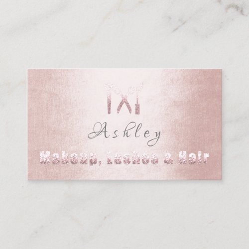 Hair Salon Makeup Lash Appointment Rose Blush Business Card