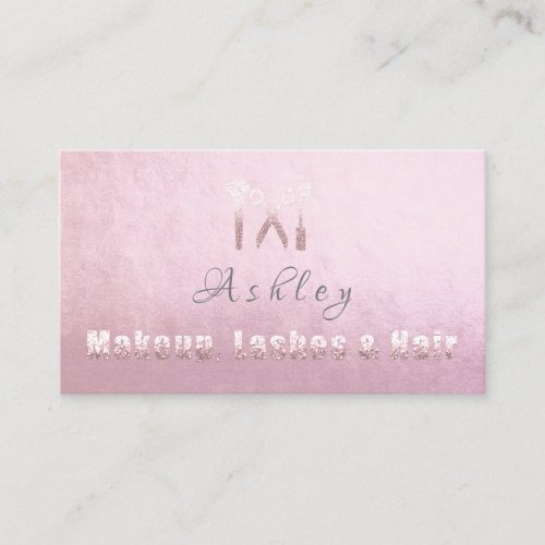 Hair Salon Makeup Lash Appointment Rose Blush Business Card