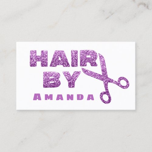 Hair Salon Makeup Purple White Appointment Card