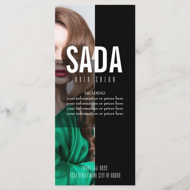 Hair Salon Menu Price List (Front)