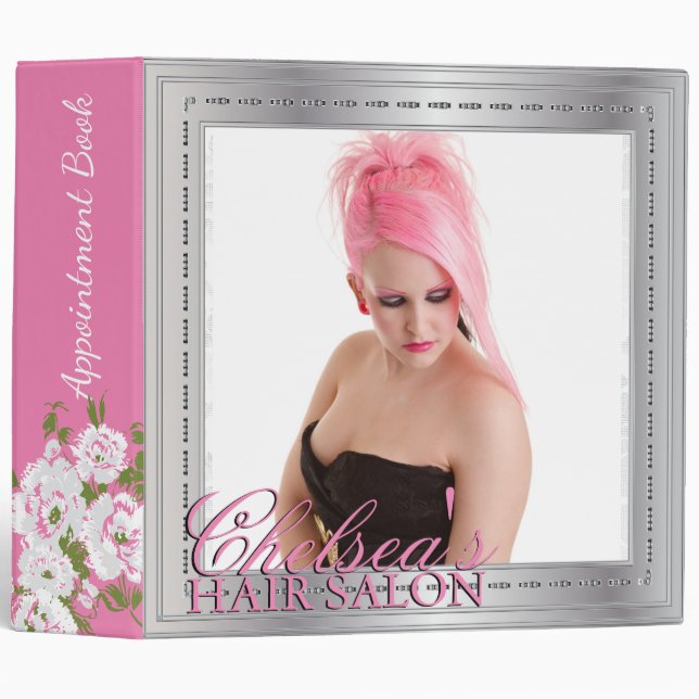 Hair Salon Model Portfolio 3 Ring Binder (Front/Spine)