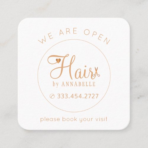Hair salon modern elegant hairdresser appointment card