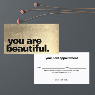 Hair Salon Modern Gold Appointment Reminder Card