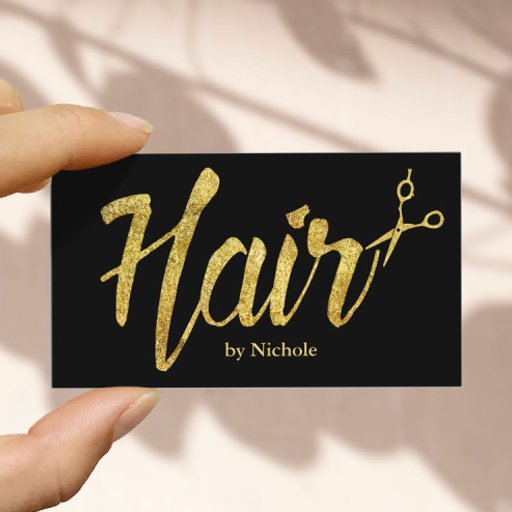 Customizable Hair Stylist Modern Gold Script Salon Appointment Business Card