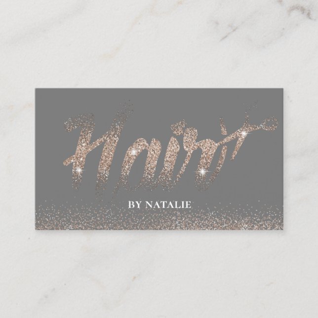 Hair Salon Modern Rose Gold Typograpy Appointment (Front)