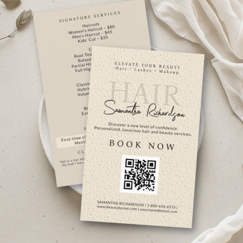 Hair Salon Nails Makeup Lashes Modern Boho QR Flyer