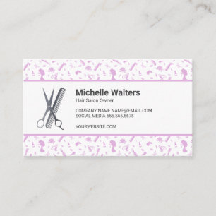 Hair Salon Pattern   Beauty Business Card