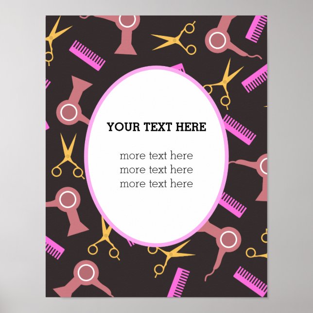 Hair Salon poster black background (Front)