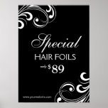Hair Salon Poster Spa Black &amp; White Swirls at Zazzle
