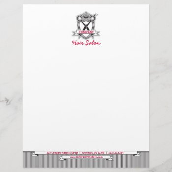 Hair Salon Professional Modern Business Letterhead by wrkdesigns at Zazzle