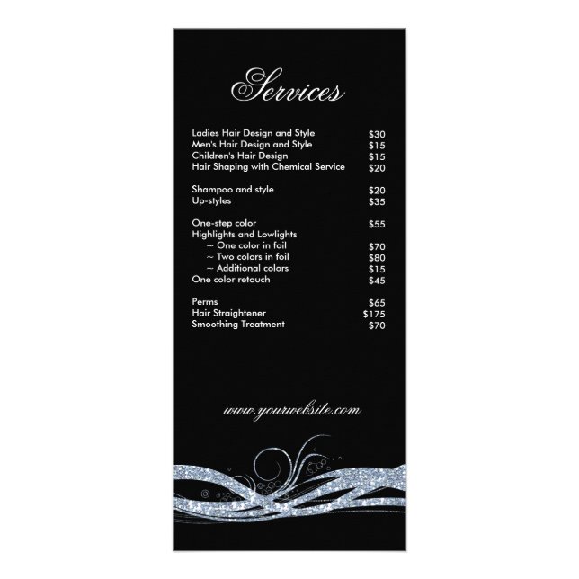 Hair Salon Rack Card Beauty Cosmetologist Brochure (Front)