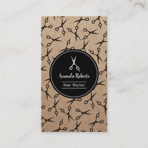 Hair Salon Scissor Pattern Rustic Appointment Card