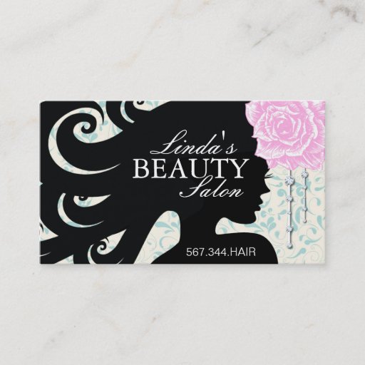 Customizable HAIR SALON SILHOUETTE BUSINESS CARD