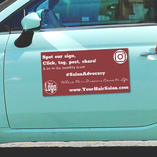 Hair Salon Spot our sign, click, tag, post, share! Car Magnet