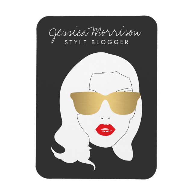 Hair Salon, Style Blogger, Beauty Girl Dark Gray Magnet (Vertical)