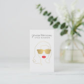 Hair Salon, Style Blogger, Beauty Girl Gold/Gray Business Card (Standing Front)