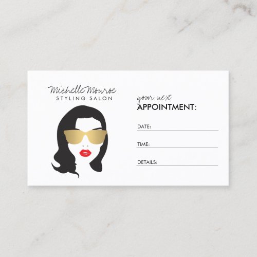 Hair Salon Stylist Beauty Girl Appointment Card